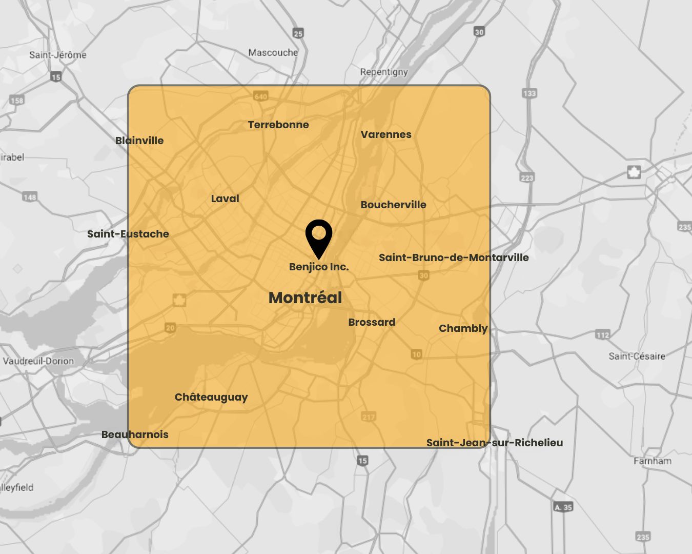 Zone de couverture de Benjico