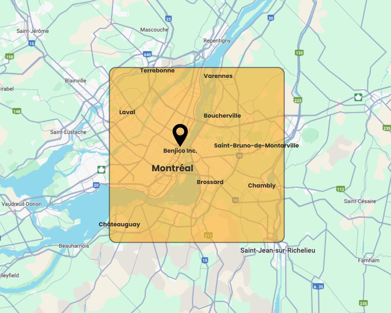 Zone de couverture de Benjico