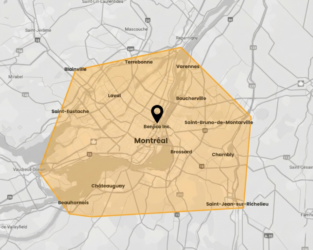 Zone de couverture des services de Benjico